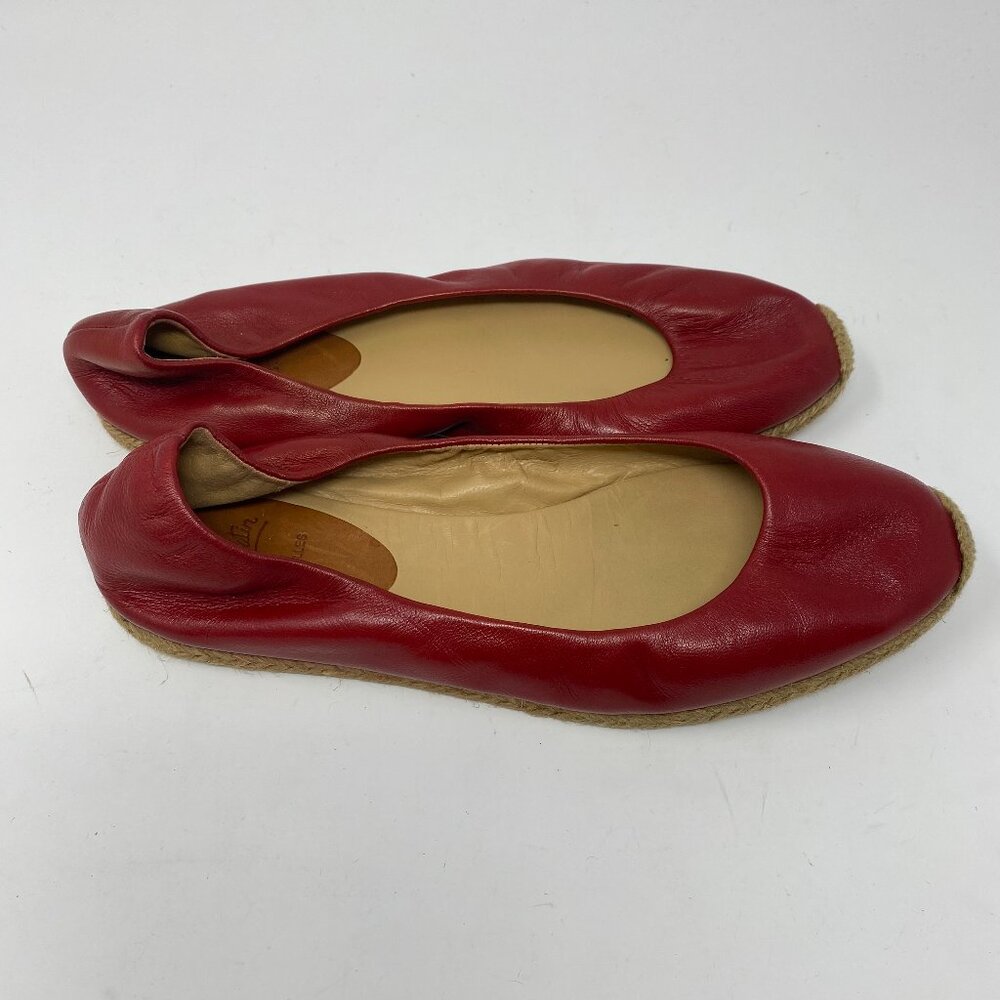 christian louboutin leather slip on espadrille ballet flats